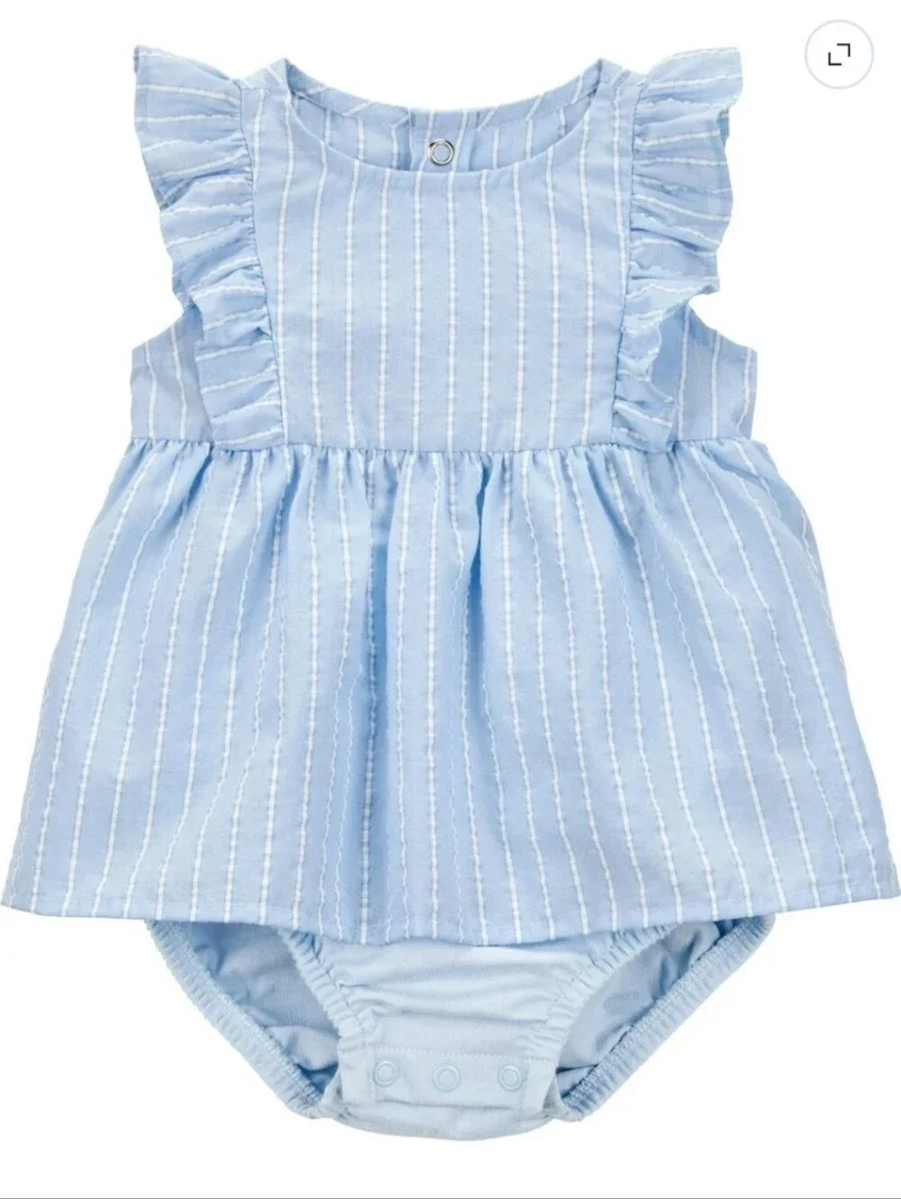 Carter's Light Blue Striped Ruffle Diaper Cover Dress